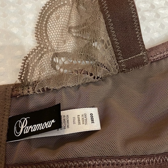 Paramour by Felina 38DDD Peridot Contour Underwire Bra 225073 Mink Lace & Mesh - Picture 13 of 13